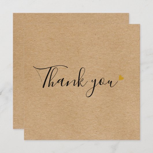 Einfache rustikale Kraft Script Business dank Kart Dankeskarte (Vorne/Hinten)