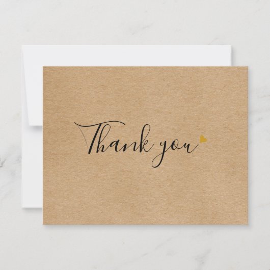 Einfache rustikale Kraftschrift Dankeskarte (Vorderseite)
