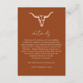 Einfache rustikale Kuhschädel-Umschließungskarte Begleitkarte (Vorderseite)