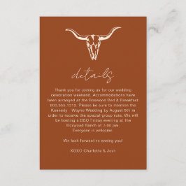 Einfache rustikale Kuhschädel-Umschließungskarte Begleitkarte