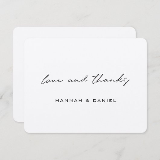 Einfache rustikale Liebe und dank Brown Kraft Wedd Dankeskarte (Vorne/Hinten)