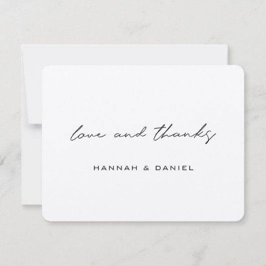 Einfache rustikale Liebe und dank Brown Kraft Wedd Dankeskarte (Vorderseite)