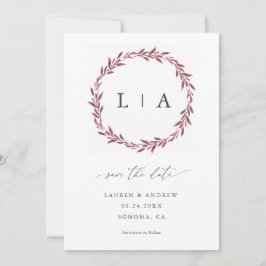 Einfache rustikale Mauve Moderne Vegetation Save t Save The Date