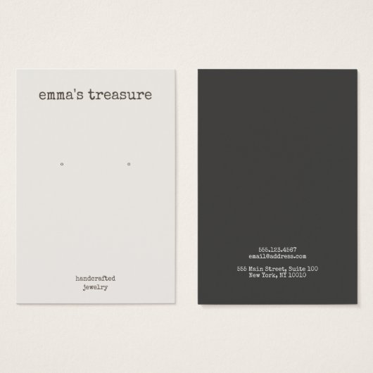 Einfache Rustikale Ohrsichtkarte (Vorne & Hinten)