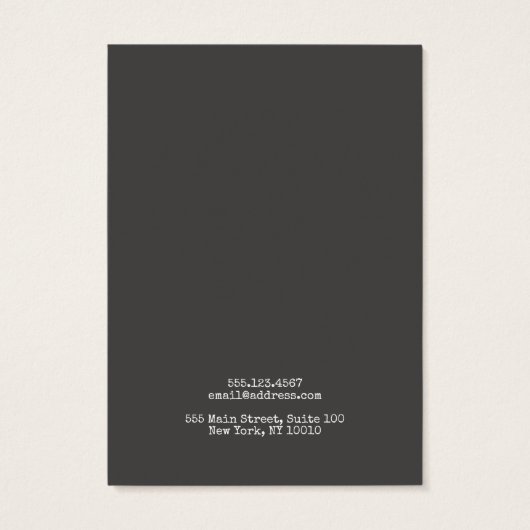 Einfache Rustikale Ohrsichtkarte (Rückseite)