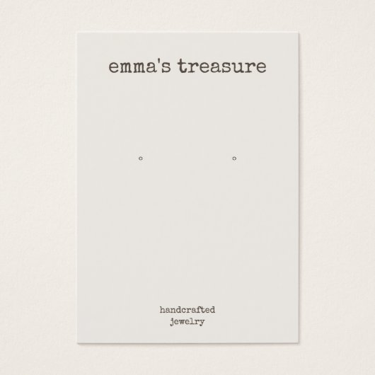 Einfache Rustikale Ohrsichtkarte (Vorderseite)