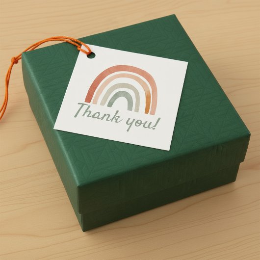 Einfache rustikale Regenbogenbaby-Dusche Vielen Da Geschenkanhänger