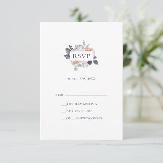 Einfache Rustikale RSVP-Karte RSVP Karte (Stehend Vorderseite)