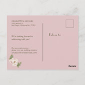 Einfache rustikale Save the Date-Blush-Peony-Hochz Postkarte (Rückseite)