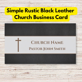 Einfache rustikale Schwarzlederkirche Visitenkarte