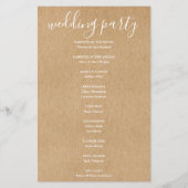 Einfache rustikale Signatur-Script-Hochzeitsprogra (Rückseite)