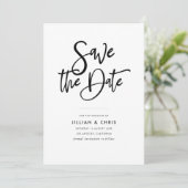 einfache rustikale Skriptkarte Save the Date Einladung (Stehend Vorderseite)