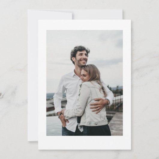 einfache rustikale Skriptkarte Save the Date Einladung (Rückseite)