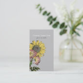 Einfache rustikale Sonnenblumenkarte Visitenkarte (Stehend Vorderseite)