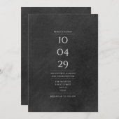 Einfache rustikale Special Date Chalkboard Hochzei Einladung (Vorne/Hinten)