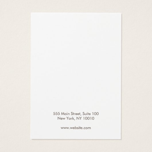 Einfache rustikale Tan Juwelierverschlusskarte (Rückseite)