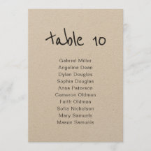 Einfache rustikale Tischnummer mit Sitzgelegenheit