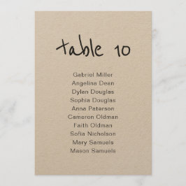 Einfache rustikale Tischnummer mit Sitzgelegenheit