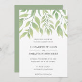 Einfache rustikale Vegetation Elegante Hochzeit Einladung (Vorne/Hinten)