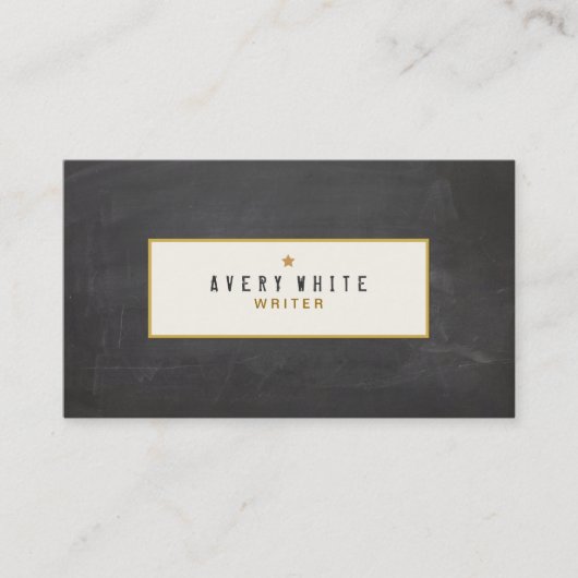 Einfache rustikale Vintage Tafel Groupon Visitenkarte (Vorderseite)