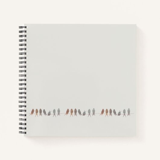 Einfache rustikale Vögel auf einem Draht Notizblock (Vorderseite)