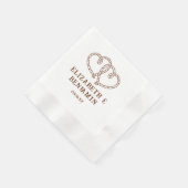 Einfache rustikale westliche Seilherzen Hochzeit  Serviette (Ecke)