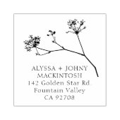 Einfache rustikale Wildblumen Hochzeit Rücksendead Gummistempel (Prägung)