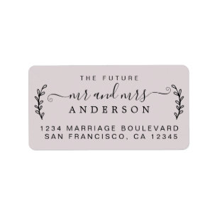 Einfache rustikale Zukunft Mr. Wedding Rücksendead Adressaufkleber