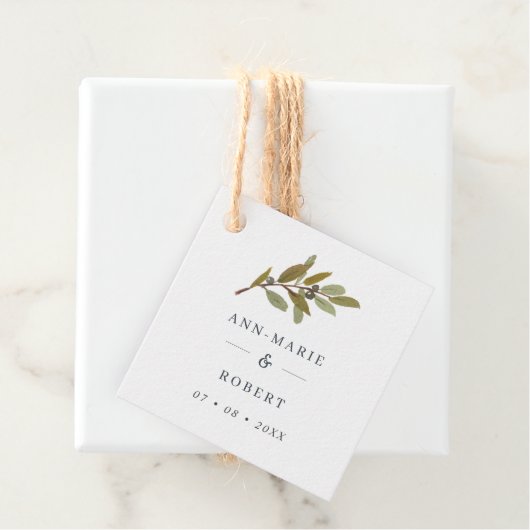 Einfache rustikale Zweigstelle für Hochzeiten Geschenkanhänger (Beispiel)