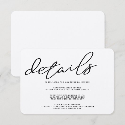 Einfache Rustikalkopfkarte Begleitkarte (Vorne/Hinten)