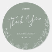 Einfache Saga grüne Hochzeit Runder Aufkleber (Vorderseite)