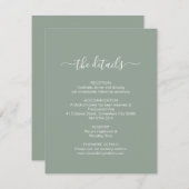 Einfache Sage Green Encryption Card Begleitkarte (Vorne/Hinten)