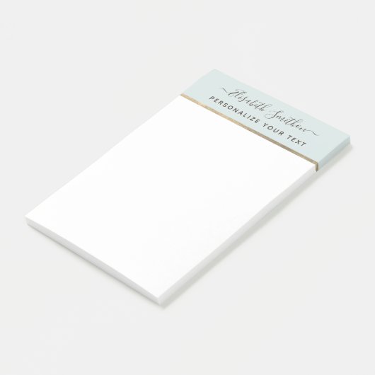 Einfache Sage Green Gold Minimal Personal Statione Post-it Klebezettel (angewinkelt)