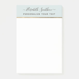 Einfache Sage Green Gold Minimal Personal Statione Post-it Klebezettel