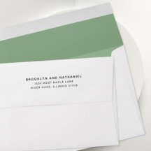 Einfache Sage Green Rücksendeadresse Lined Envelop