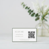 Einfache Sage Grünes botanisches Wappen Monogramm Begleitkarte (Stehend Vorderseite)