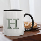Einfache Sage Monogram erste neutrale rustikale Mo Tasse