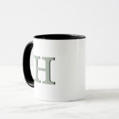 Einfache Sage Monogram erste neutrale rustikale Mo Tasse (Vorderseite Links)