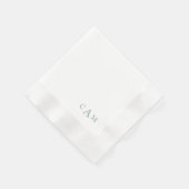 Einfache Sage Monogram II Hochzeitcocktail Napkins Serviette (Ecke)
