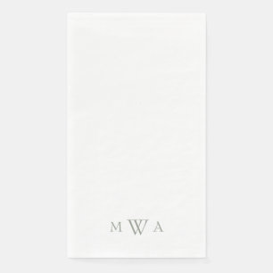 Einfache Sage Monogram White Paper Handtücher Serviette