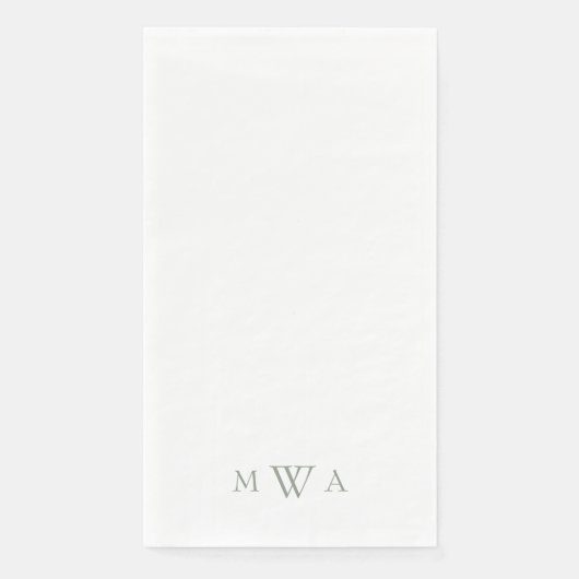 Einfache Sage Monogram White Paper Handtücher Serviette (Vorderseite)