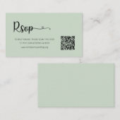 Einfache Sage Wedding RSVP Website Umschließungska Begleitkarte (Vorne/Hinten)