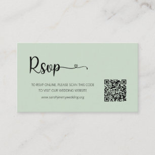 Einfache Sage Wedding RSVP Website Umschließungska Begleitkarte