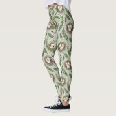 Einfache Salbeigrüne Ostereier Lavendel-Nest Leggings (Links)