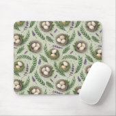 Einfache Salbeigrüne Ostereier Lavendel-Nest Mousepad (Mit Mouse)