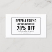 Einfache Salon-Kundenkarte Empfehlungskarte (Vorderseite)