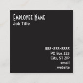 Einfache Salz- und Pfefferabwechselfarben Quadratische Visitenkarte (Rückseite)