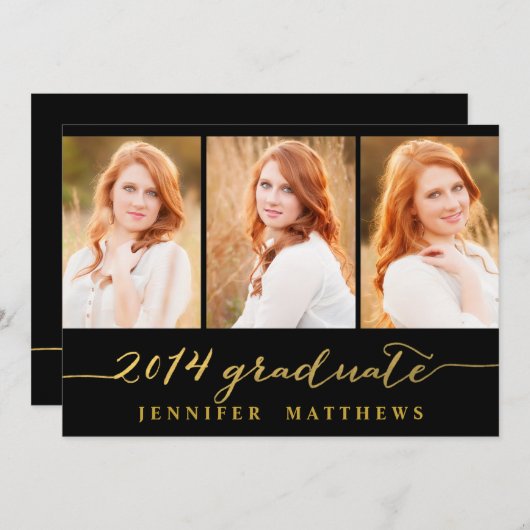 Einfache Sammlung| Einladung zur Graduierung (Vorne/Hinten)