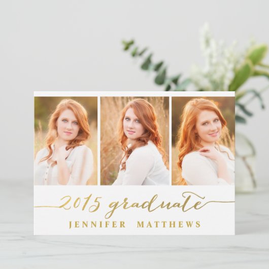 Einfache Sammlung| Einladung zur Graduierung (Stehend Vorderseite)