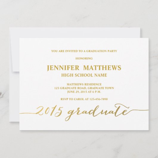 Einfache Sammlung| Einladung zur Graduierung (Rückseite)